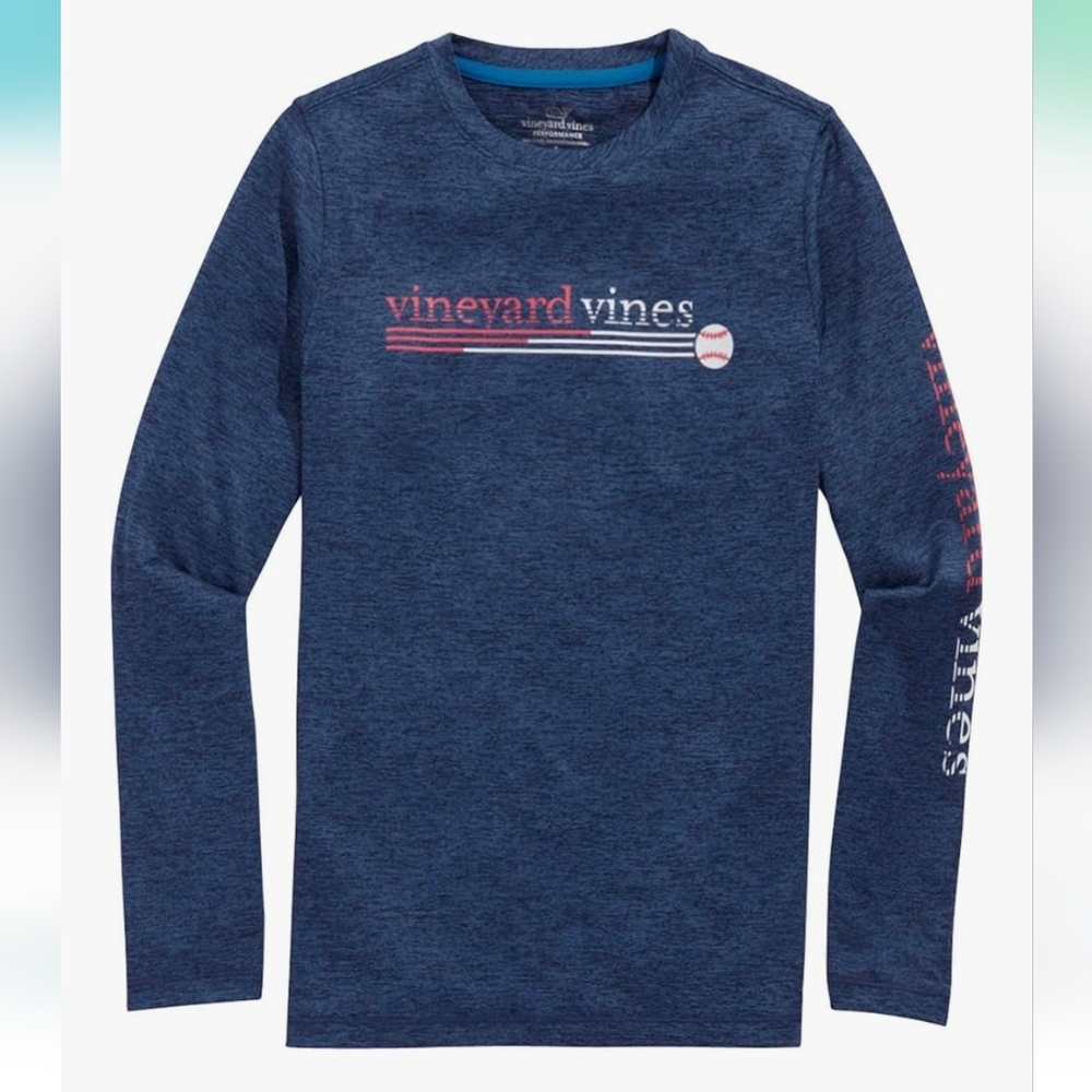 Vineyard Vines Boys Medium Long Sleeve Shirt Baseball 12-14